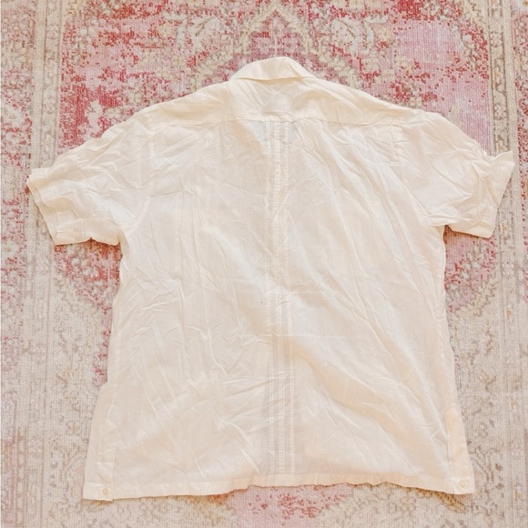 ADOLFO, Men's Creamy Yellow Short Sleeve Shirt - Picture 2 of 5